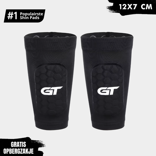 Ingebouwde GT scheenbeschermers zwart, 12x7 cm, Sleeve Shin Pads