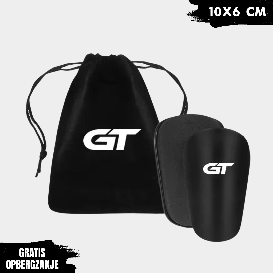 GT Mini scheenbeschermers zwart 10x6 cm voetbal. Mini Shin Pads