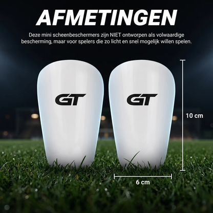 GT Mini Shin Pads wit, afmetingen 10 x 6 cm | GT Sport Selection