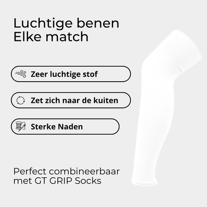 GT Pro Sleeve socks wit voetloze voetbalkousen wit