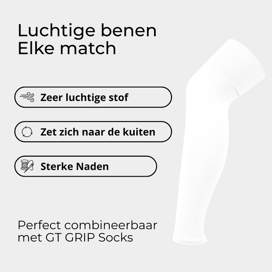 GT Pro Sleeve socks wit voetloze voetbalkousen wit