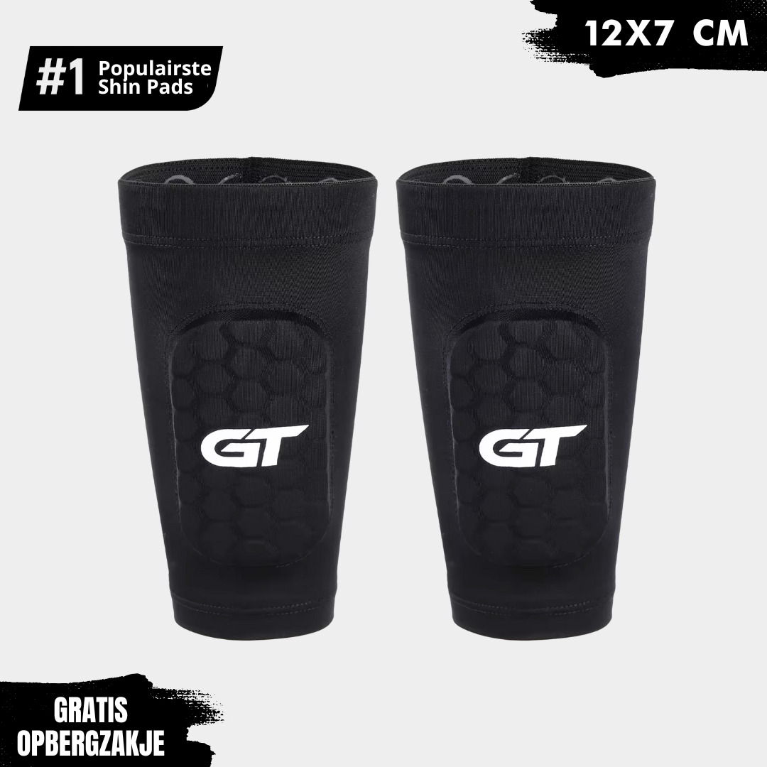 Ingebouwde GT scheenbeschermers zwart, 12x7 cm, Sleeve Shin Pads