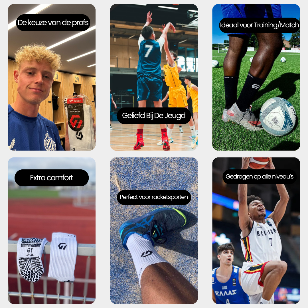 gripsokken voetbal, gripsokken basket, gripkousen