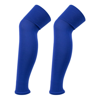 Blauwe footless sokken, Blauwe tubesokken, Blauwe sleeve socks voetbal