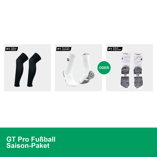 GT Pro Fußball Saison-Paket: Pro Sleeve Stutzen mit Classic oder Ultra Light Grip-Socken